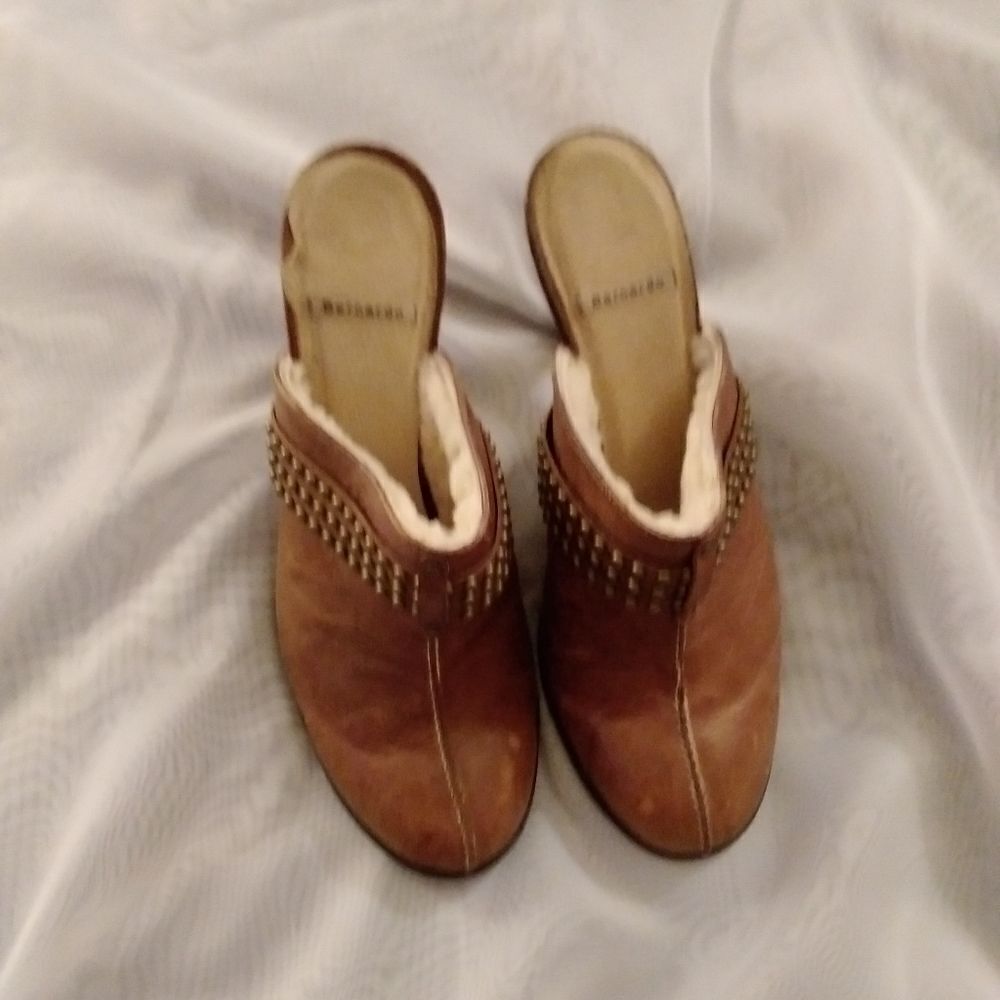 Bernardo Studded Shearling Mule Clogs